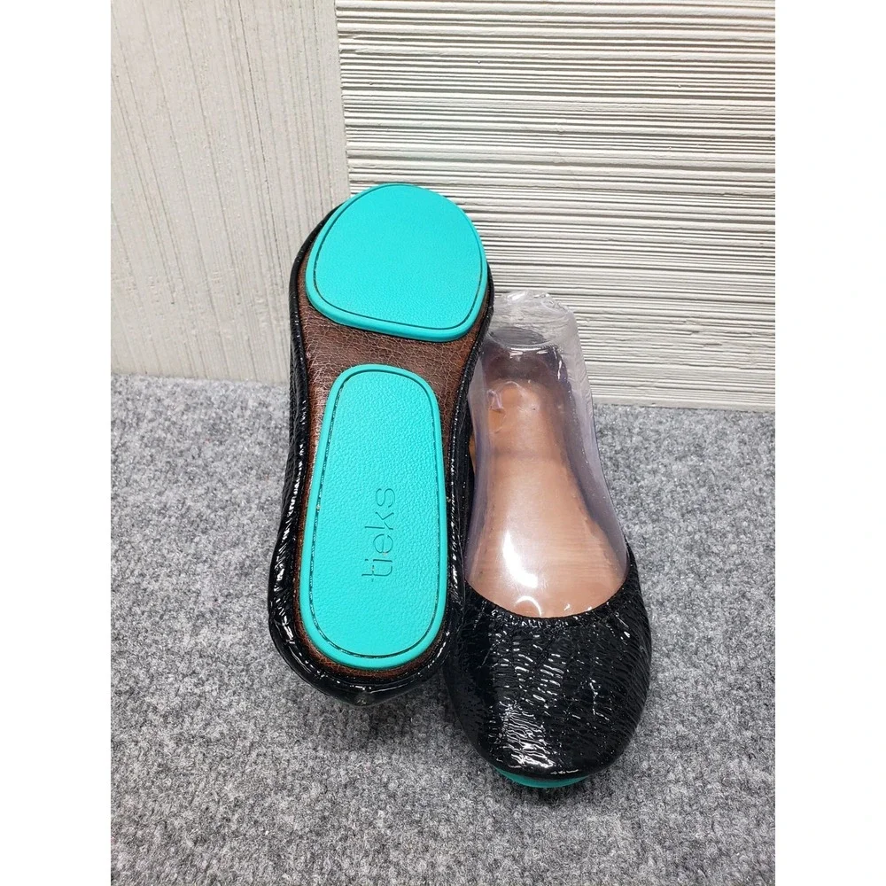 Tieks By Gavrieli Women Flat Ballet 8 Obsidian Black Patent Slip On Comfort Shoe